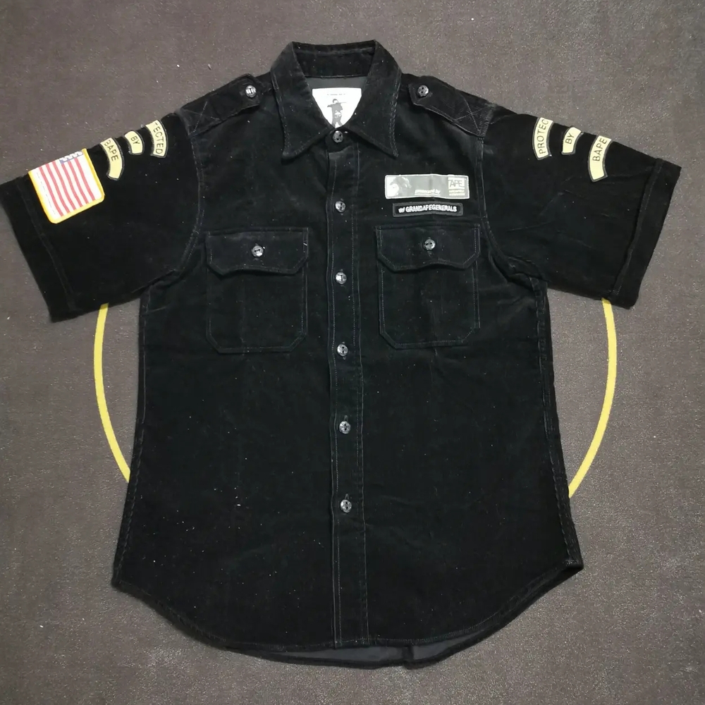 Bape Black Casual Button Down Shirt